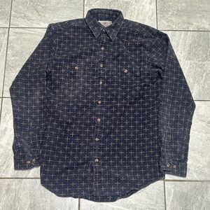 Vintage The Territory Ahead Woven Cotton Shirt Medium Tall Textured Pattern